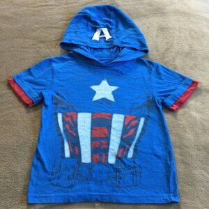 5T GUC Marvel  Captain America Blue Hooded Tee
